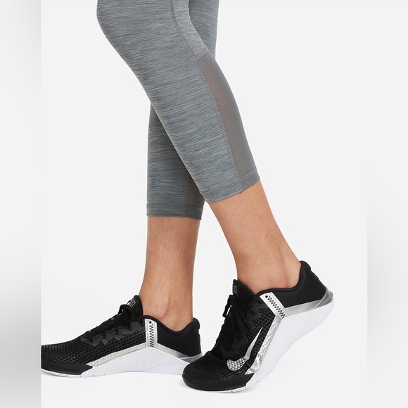 NWT Nike Pro 365 Mid-Rise Cropped Mesh Panel Leggings Running Yoga Jogging Pants - Picture 7 of 16